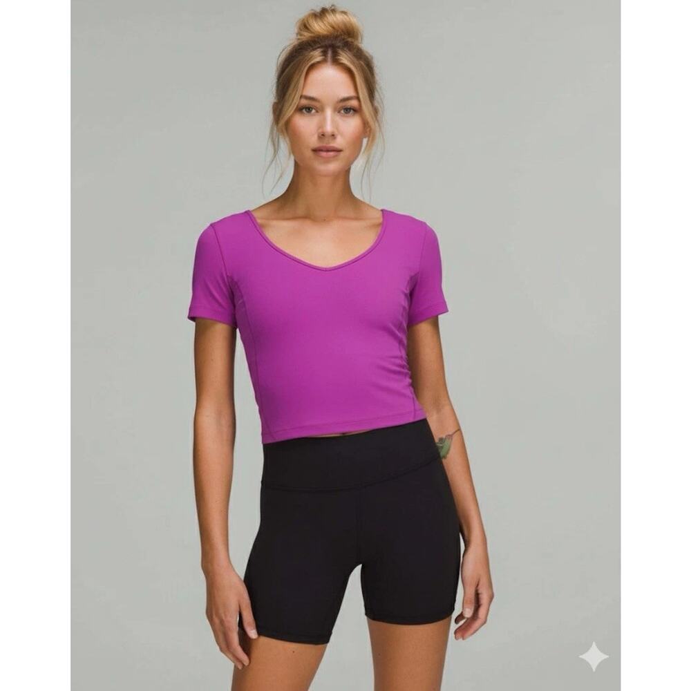 Lululemon Align T-Shirt Women’s Size 6 Vivid Plum Yoga *EUC